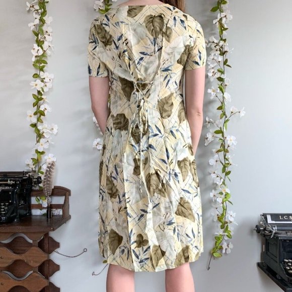 Teddi vintage yellow short sleeve floral dress - Picture 3 of 7